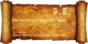 Herkovics Benjámin névjegykártya